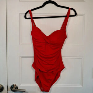 La‎ Blanca Red One Piece Swimwear w/ Tummy Control Sz. 8